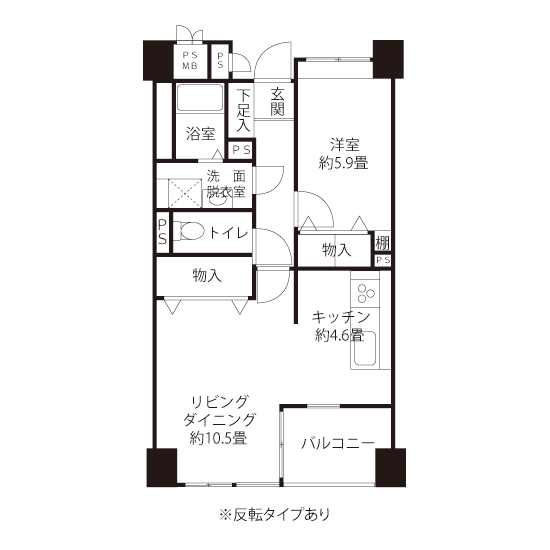 L1822タイプの間取り図