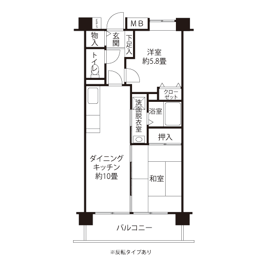 コーシャハイム坂下 L1843 間取り図