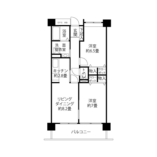 L1844タイプの間取り図