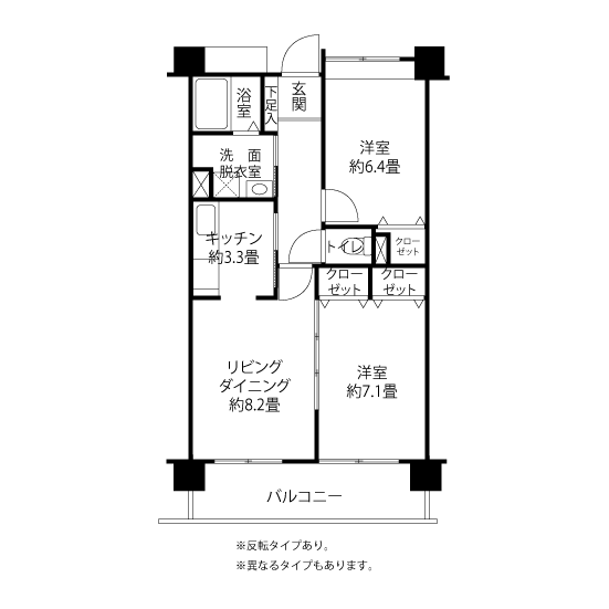 コーシャハイム坂下 L1844 間取り図