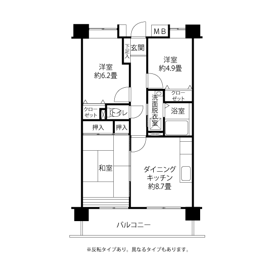 コーシャハイム坂下 L1845 間取り図