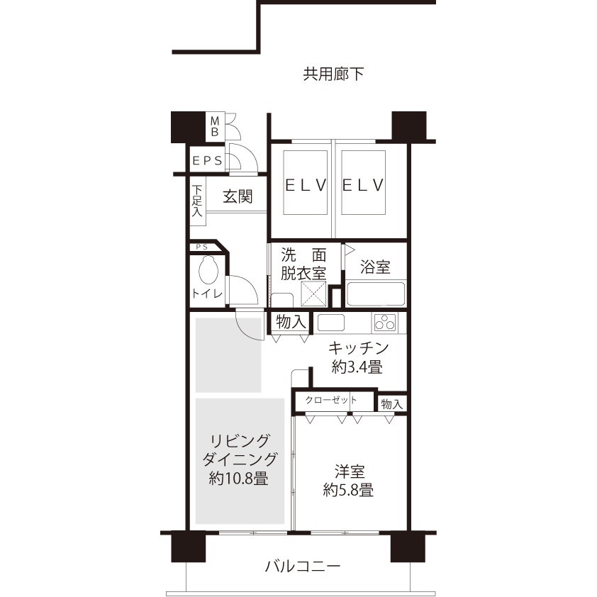 L1851タイプの間取り図