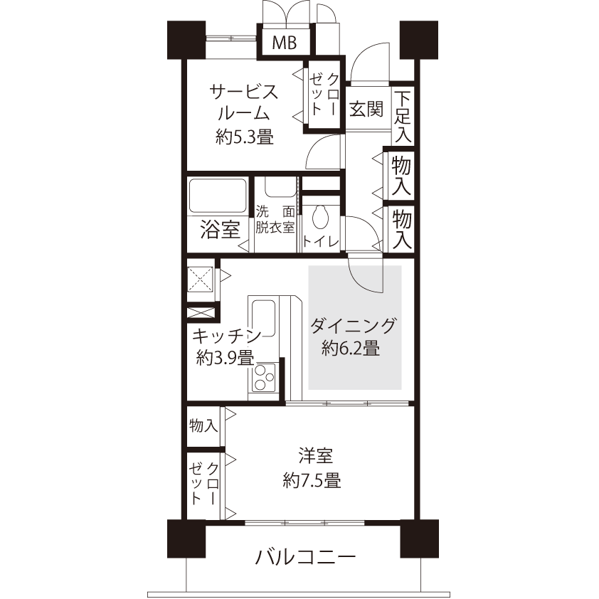 L1852タイプの間取り図