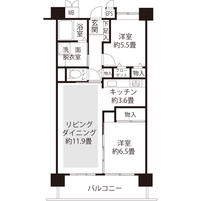1-313号室の間取り図サムネイル
