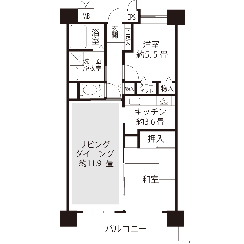 1-401号室の間取り図サムネイル