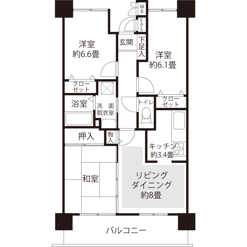 L1855タイプの間取り図