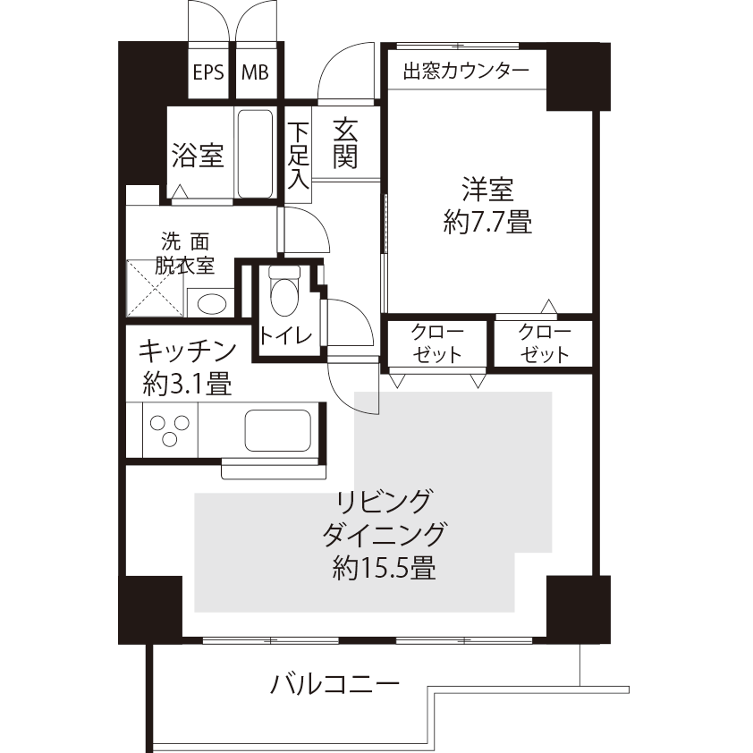 L1861タイプの間取り図