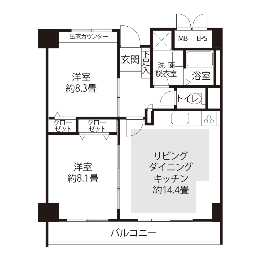 L1862タイプの間取り図