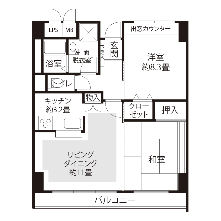 1-607号室の間取り図サムネイル
