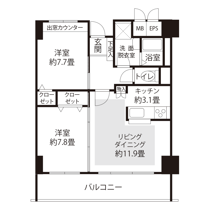 1-508号室の間取り図サムネイル