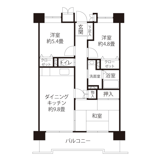 L8092タイプの間取り図