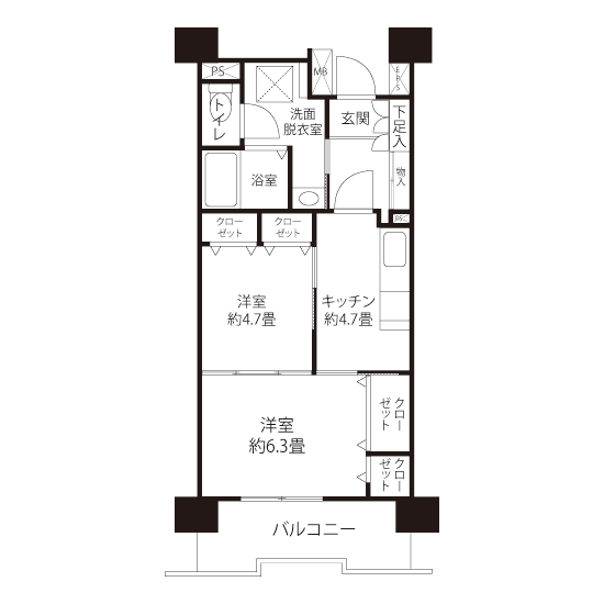 コーシャハイム仲六郷 L8151 間取り図