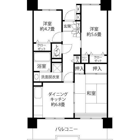 L8153タイプの間取り図