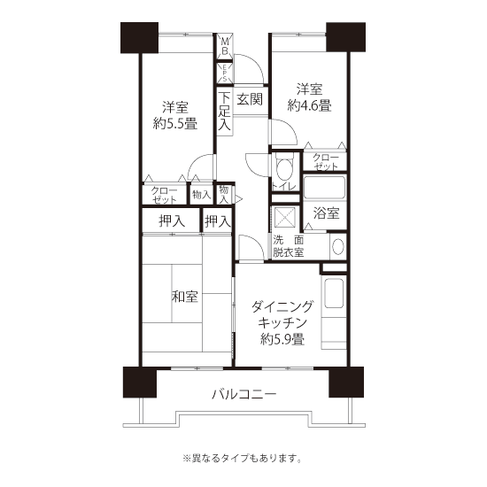 L8163タイプの間取り図