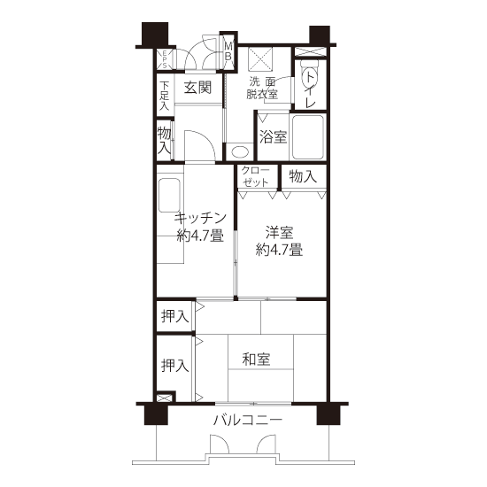 1-101号室の間取り図サムネイル