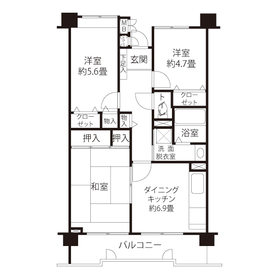 L8174タイプの間取り図