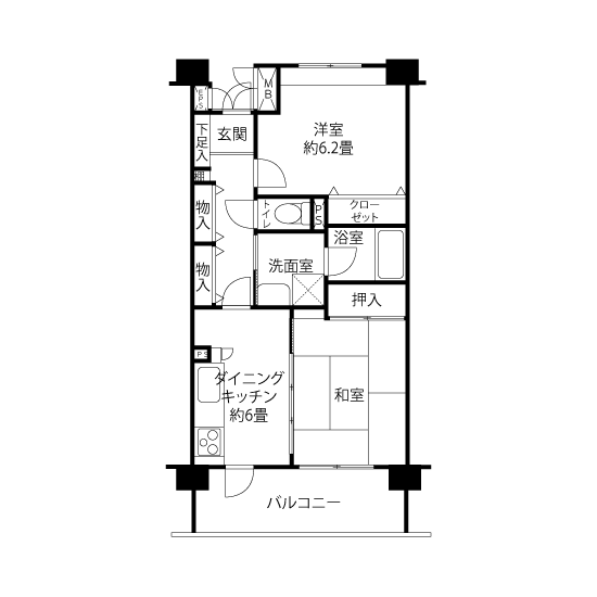 コーシャハイム大井町 L8182 間取り図