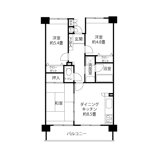 L8183タイプの間取り図