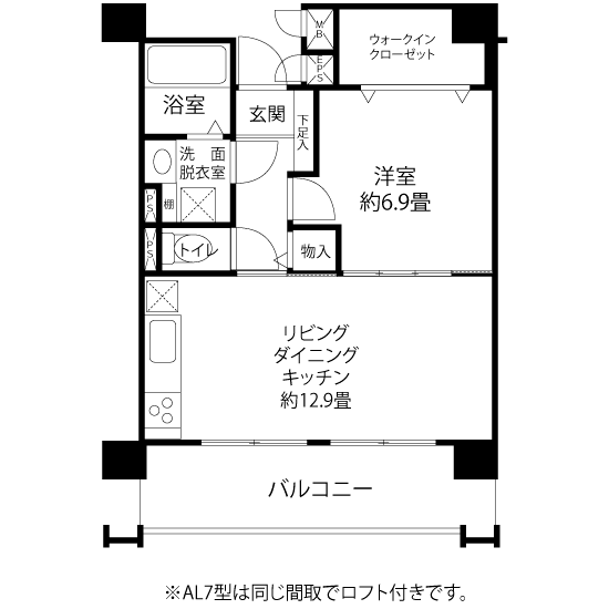 1-309号室の間取り図サムネイル