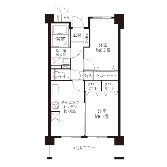 コーシャハイム上鷺宮 L8265 間取り図