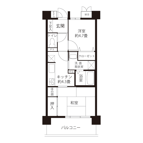 コーシャハイム仲池上 L8293 間取り図