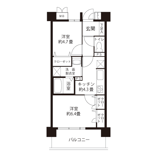 L8293タイプの間取り図