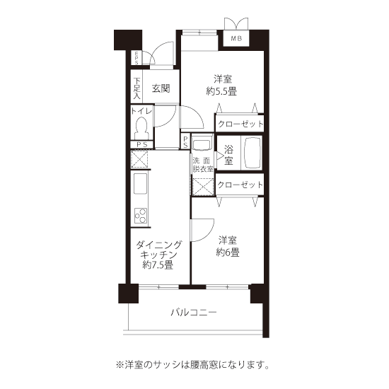 1-311号室の間取り図サムネイル