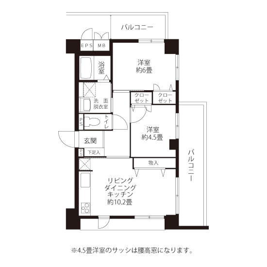 L8296タイプの間取り図
