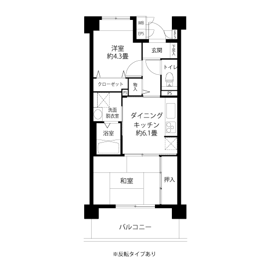 2-610号室の間取り図サムネイル