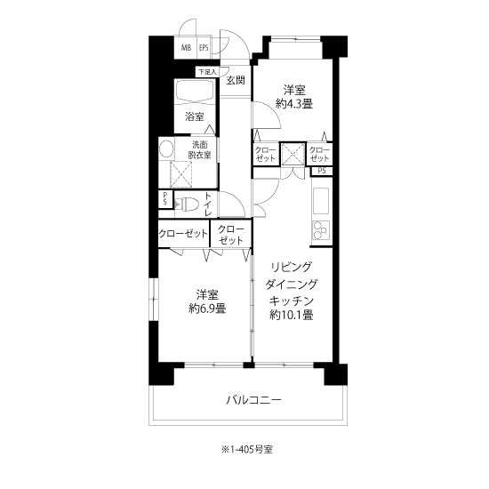 コーシャハイム小竹町 L8306 間取り図