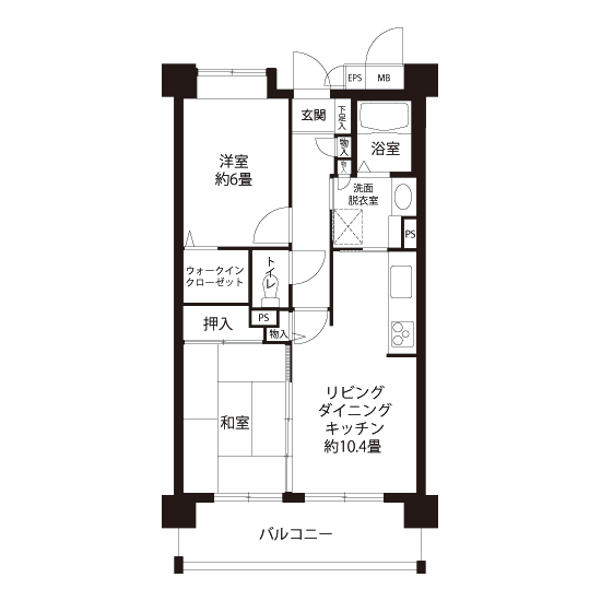 1-302号室の間取り図サムネイル