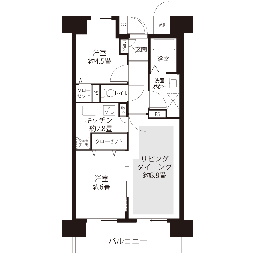 L8325タイプの間取り図
