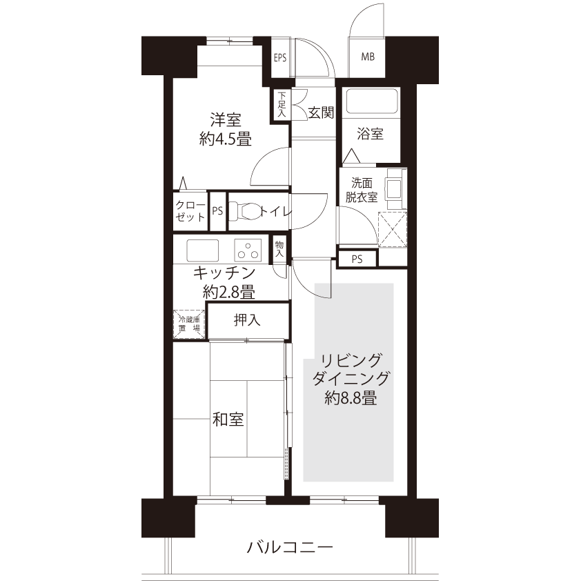 3-402号室の間取り図サムネイル