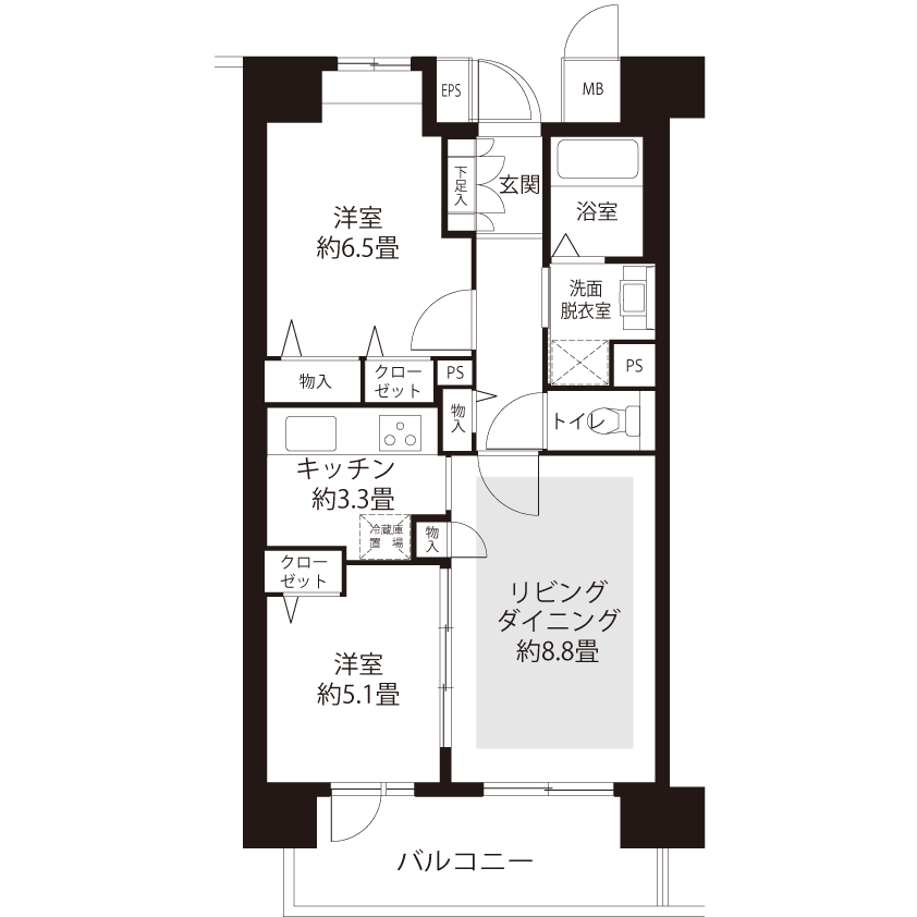 1-317号室の間取り図サムネイル