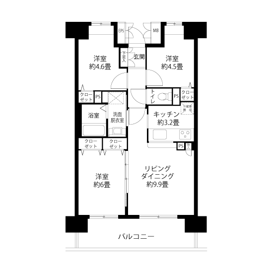 L8326タイプの間取り図