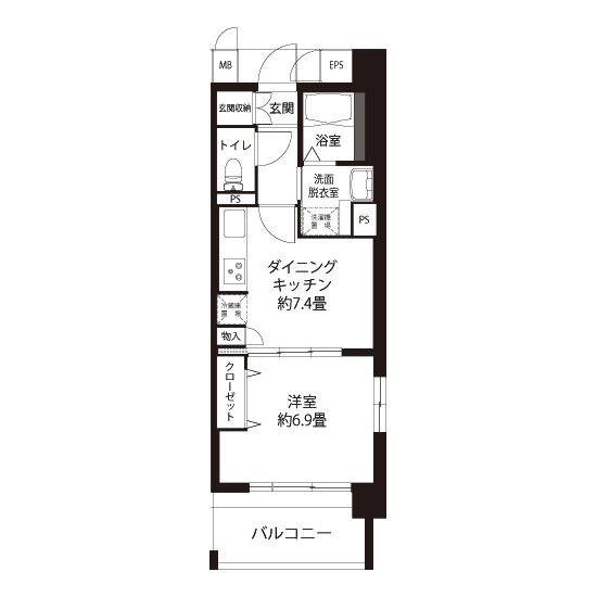 1-601号室の間取り図サムネイル