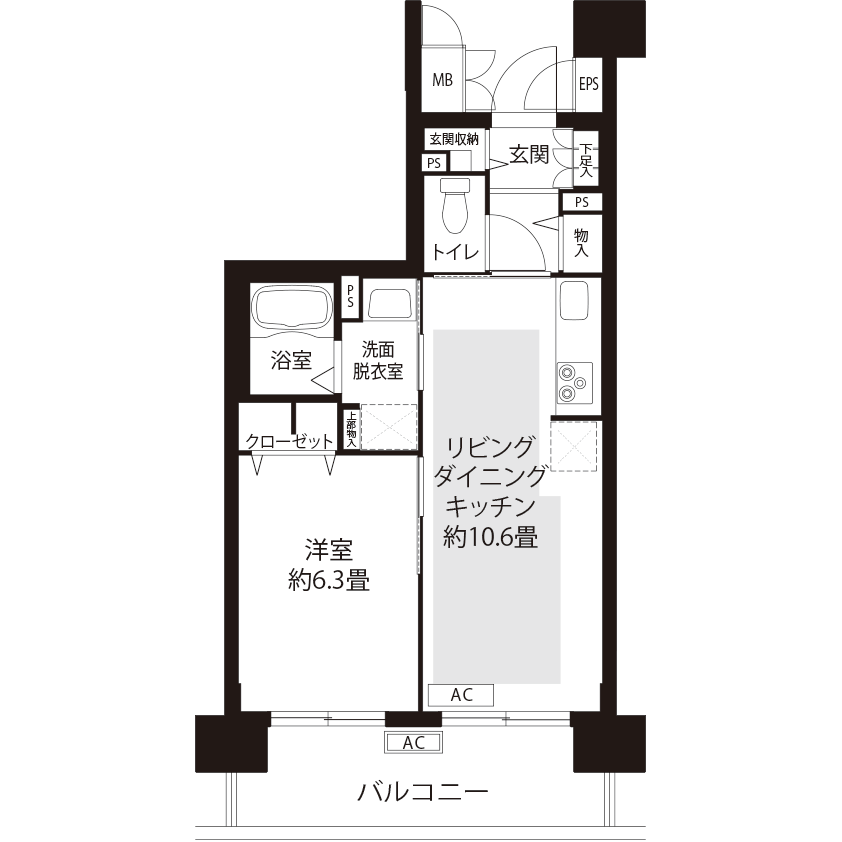 コーシャハイム向原 L8351 間取り図