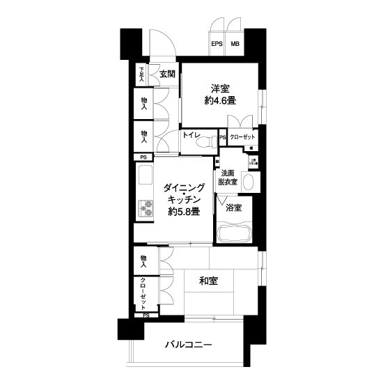 コーシャハイム千歳烏山 L8398 間取り図