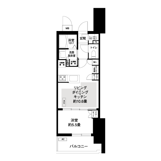 1-429号室の間取り図サムネイル