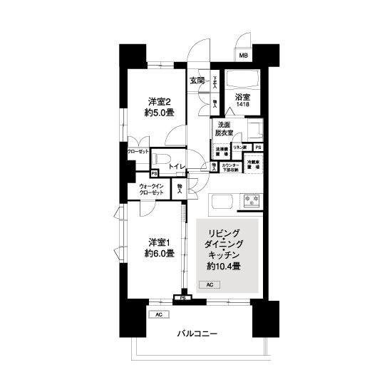 コーシャハイム三宿テラス L8432 間取り図
