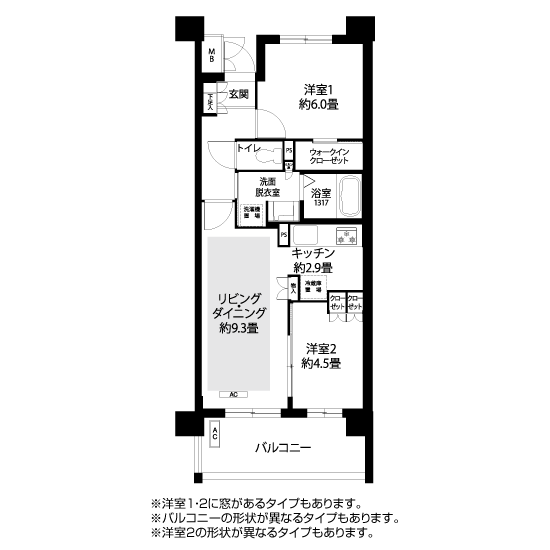 1-302号室の間取り図サムネイル