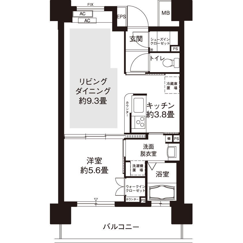 1-706号室の間取り図サムネイル