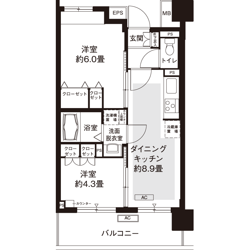 L8704タイプの間取り図