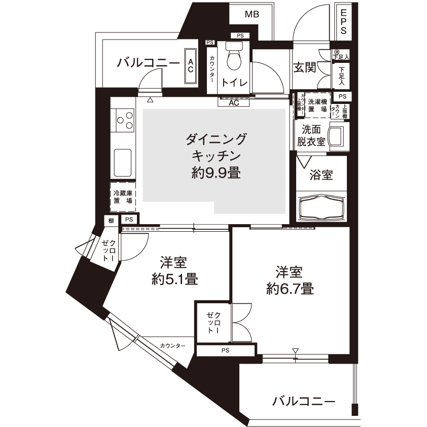 コーシャハイム加賀 L8704 間取り図
