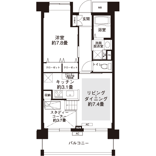 コーシャハイム田端テラス L8713 間取り図