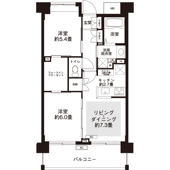 L8716タイプの間取り図