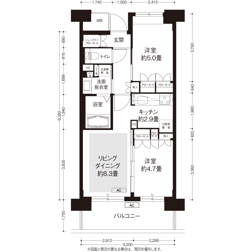 L8726タイプの間取り図