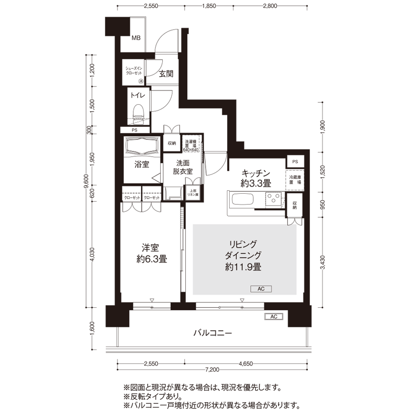 B-703号室の間取り図サムネイル