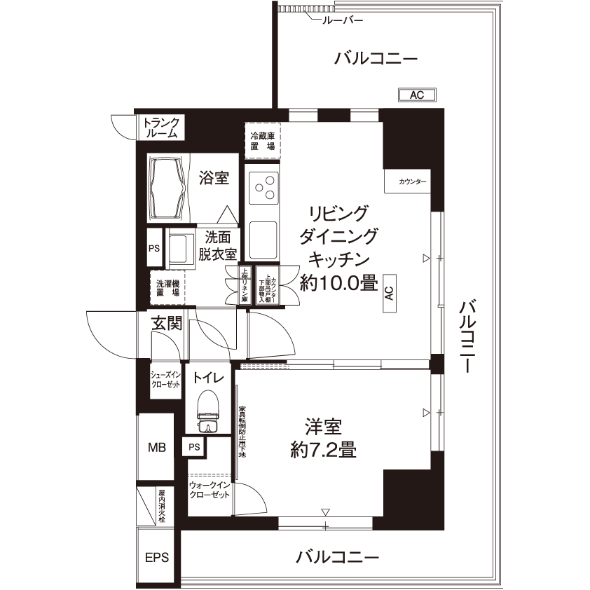 1-301号室の間取り図サムネイル