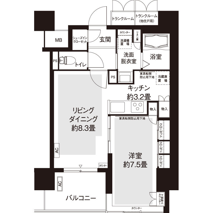 コーシャハイム中野フロント L8743 間取り図